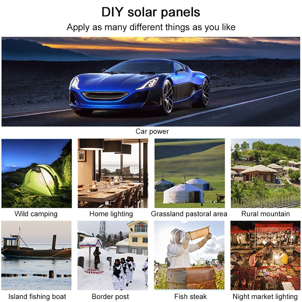 9V 3.5W Solar Panels Polycrystalline Silicon Panel Battery For Car
