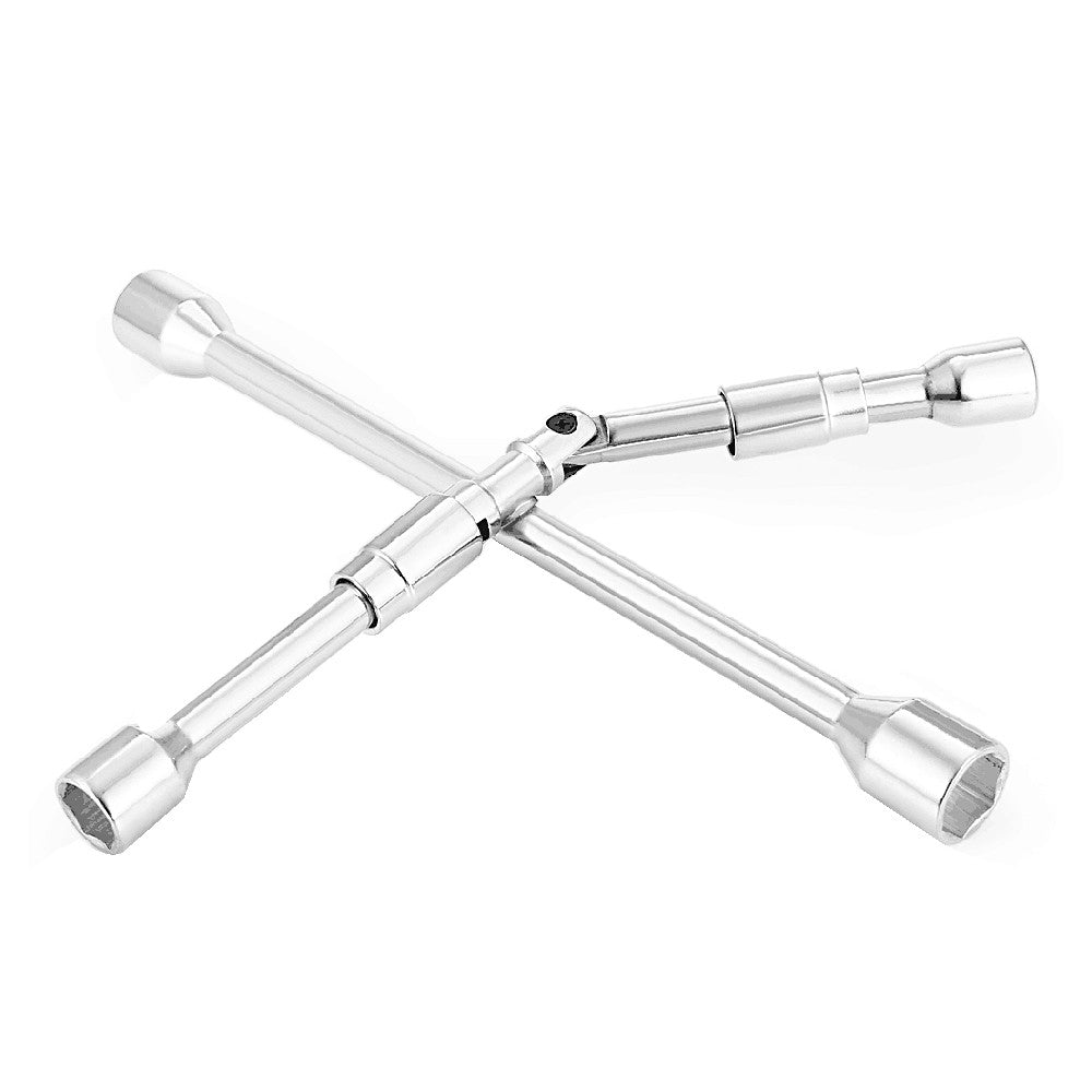 4 Way Wheel Cross Wrench Folding Car Tyre Repair Tools 17 19 21 23mm