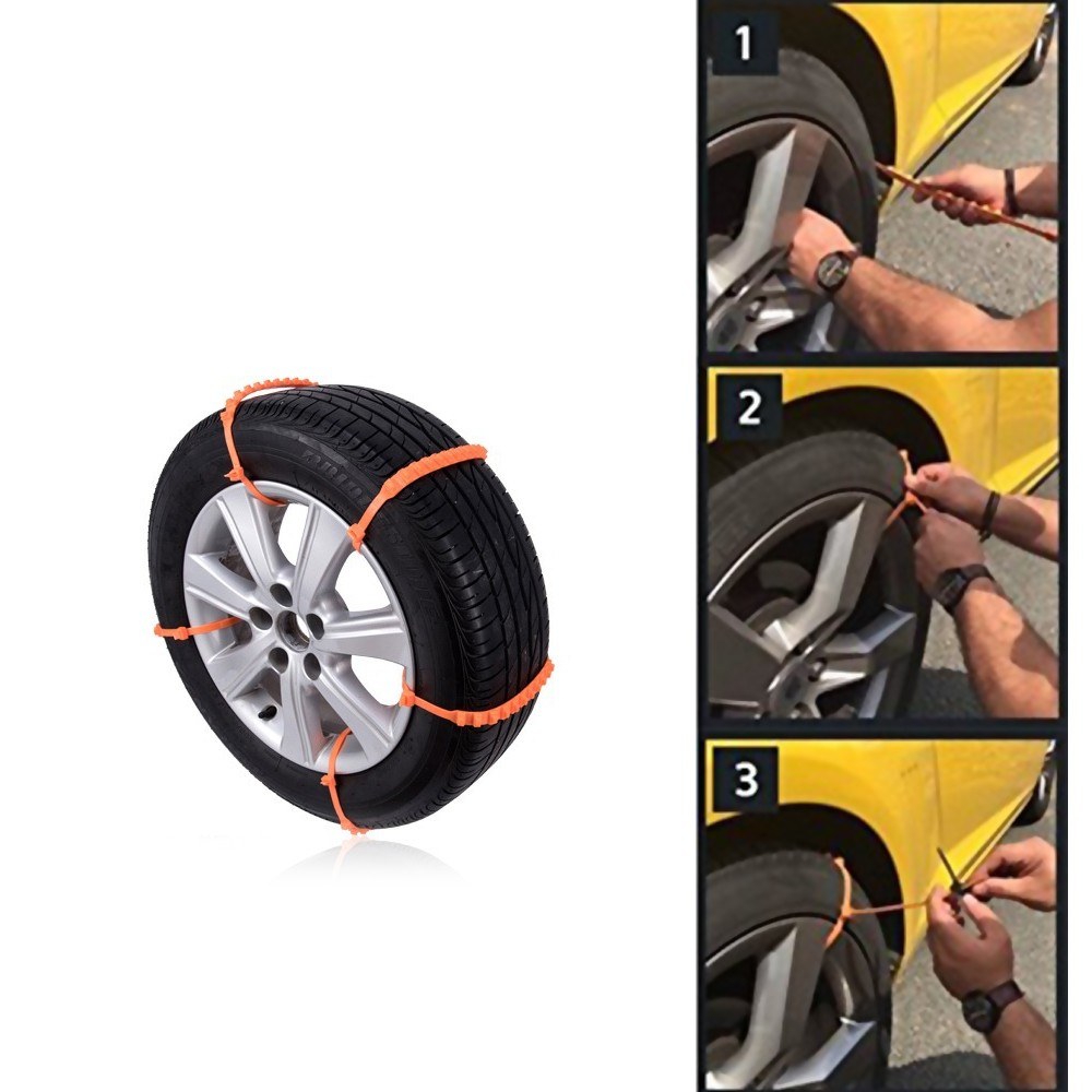 Universal Emergency Car Anti-skid Snow Chain 5 Pcs