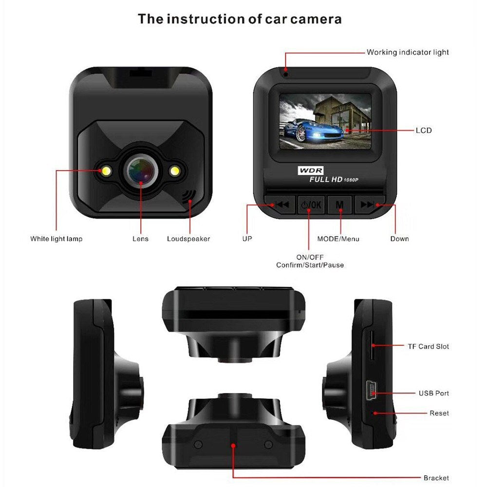 1080p Q1 Mini 1.6 inch Full HD LCD Screen Car DVR Dash Cam