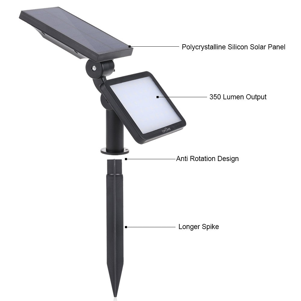 Solar Powered Lawn Lamp Outdoor Wall Light 3W 48LEDs 350LM