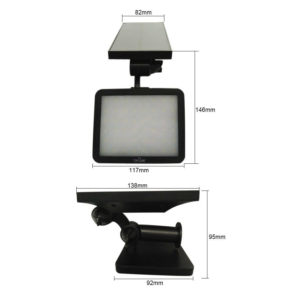Solar Powered Lawn Lamp Outdoor Wall Light 3W 48LEDs 350LM