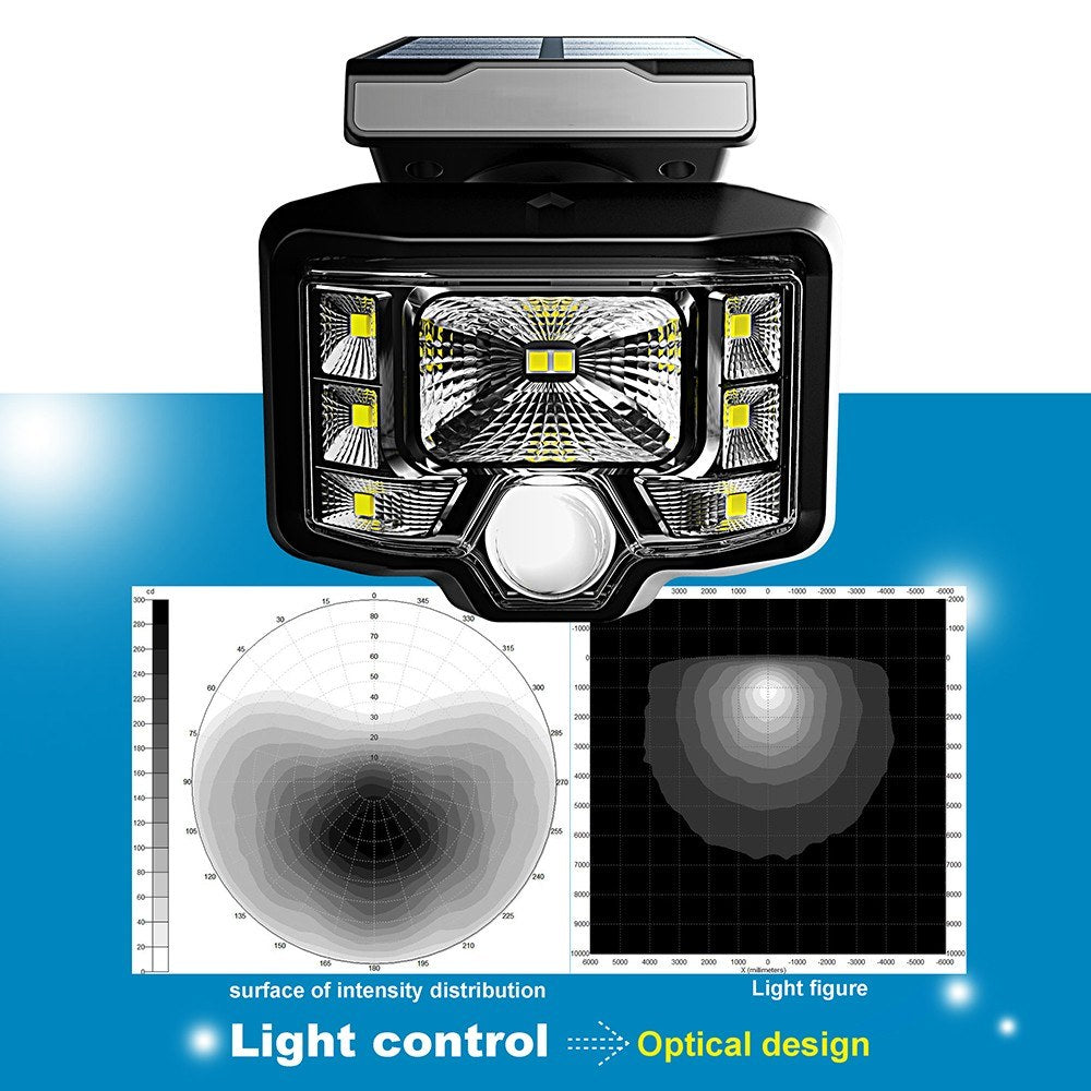 Solar Powered Wall Mounted Spotlight 360° Adjustable Wirelessly Motion Sensor Secure Lamp 8 LEDs
