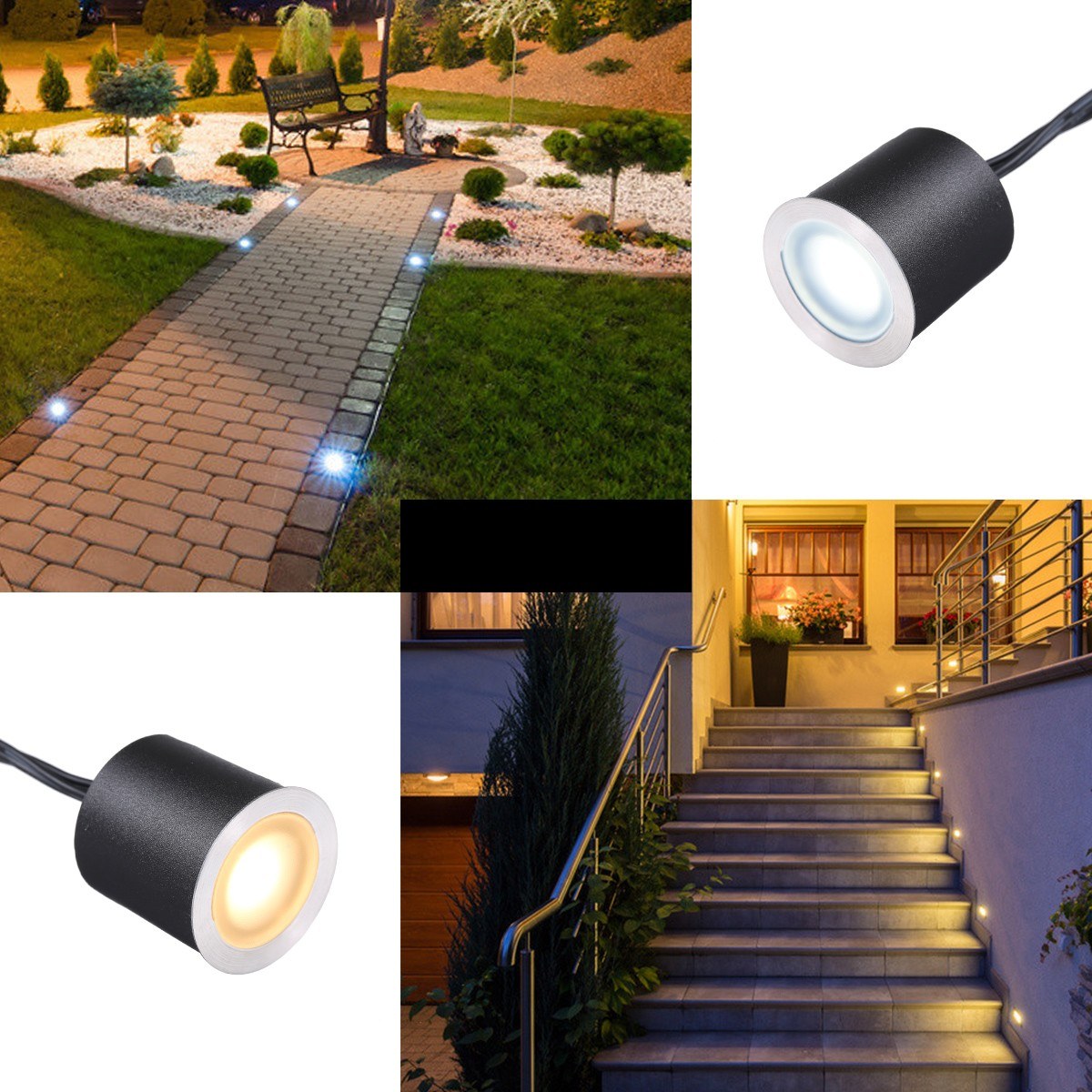 DC12V Recessed LEDs Deck Lights IP67 Waterproof Outdoor In-ground Lamp Landscape Light