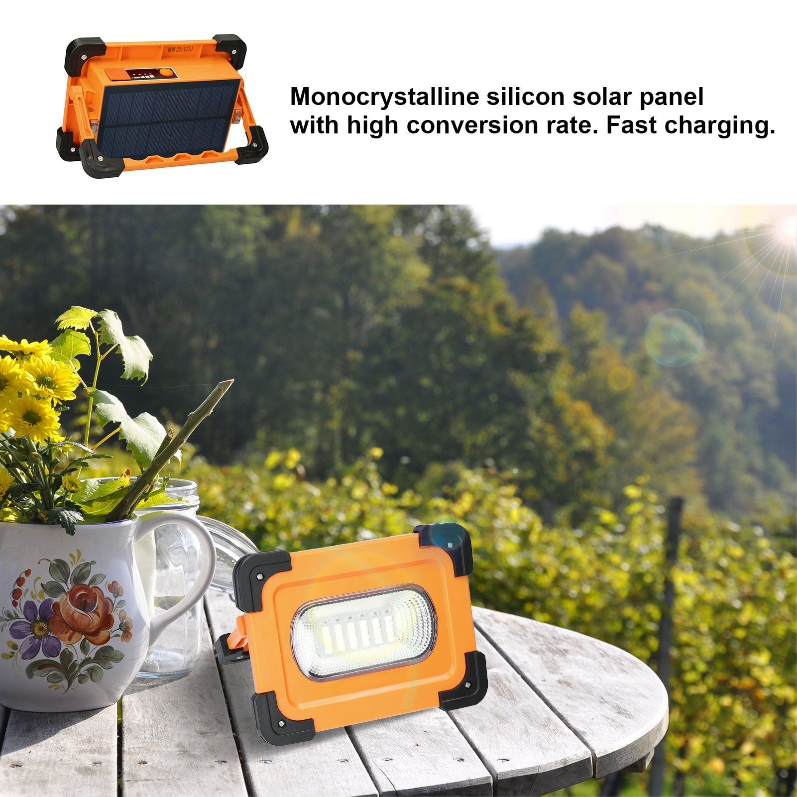 LED Solar Lamp Portable Floodlighting Lamp 4 Lighting Modes Strong Magnetic Adsorption