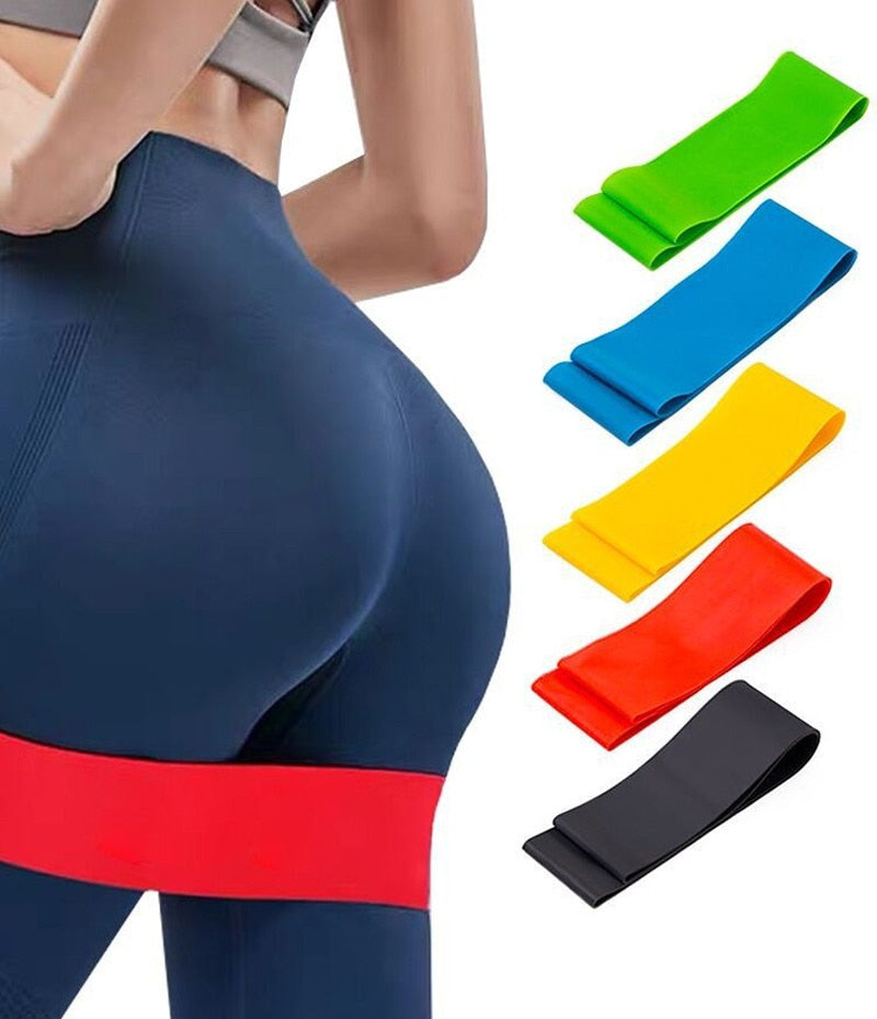 Yoga Resistance Latex Elastic Rubber Bands Fitness Exercise Gym Strength Indoor Equipment