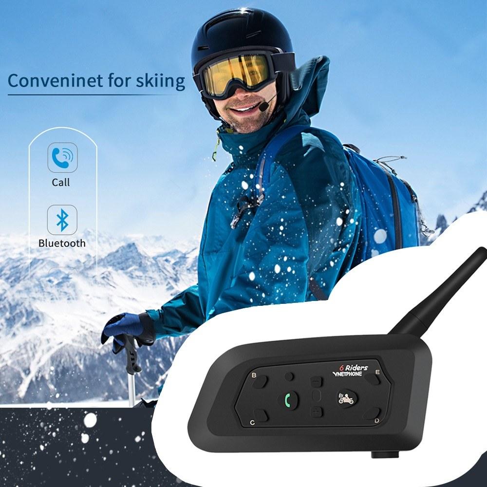 Wireless Bluetooth Intercom Motorcycle Snowmobile Headset Full Waterproof with FM