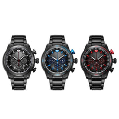 Man Watch Stainless Steel Analog 48mm Calendar Sapphire Mirror Luminous
