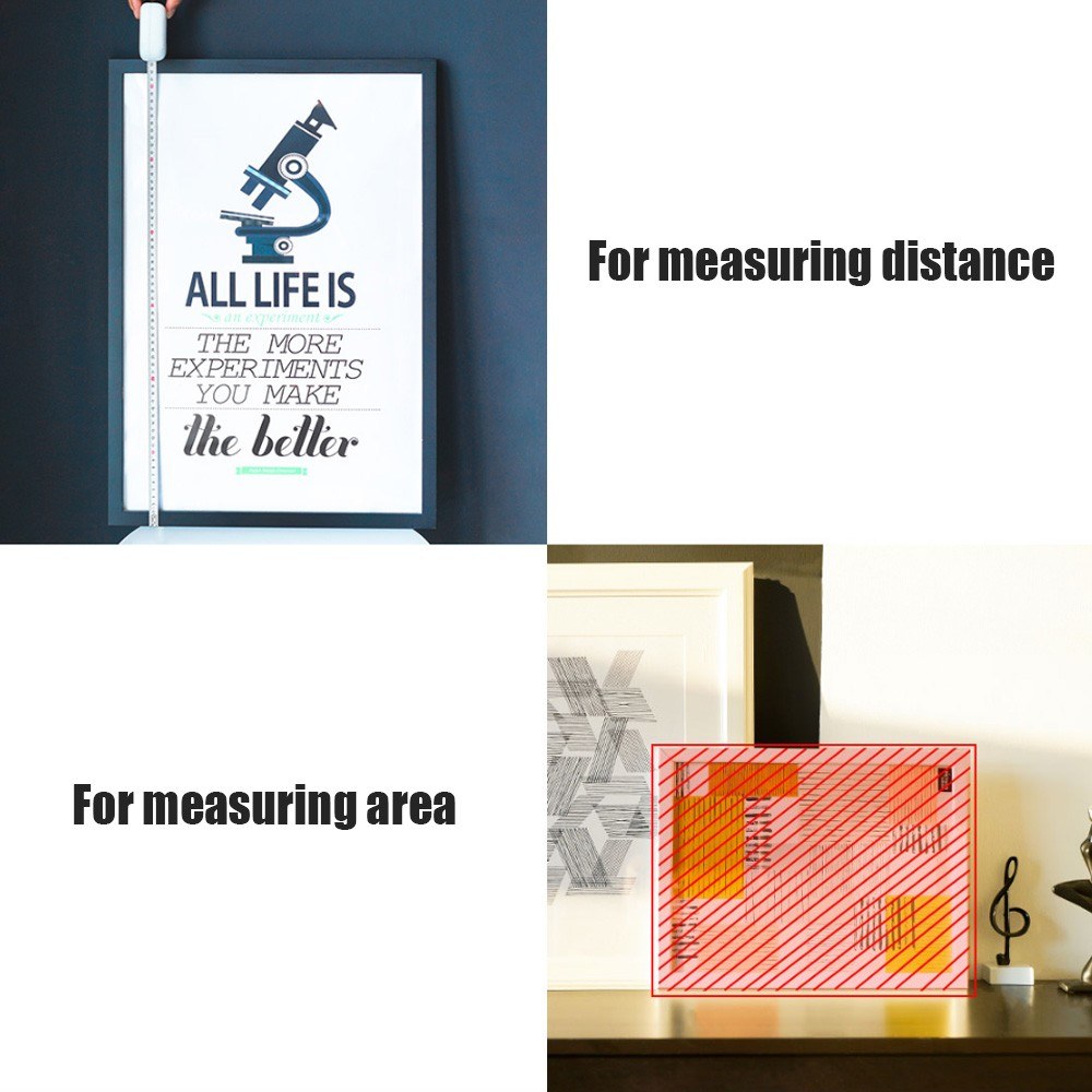 Laser Tape Measure 2-in-1 Laser Measurement 25M Laser Range Finder USB Rechargeable Backlit Display
