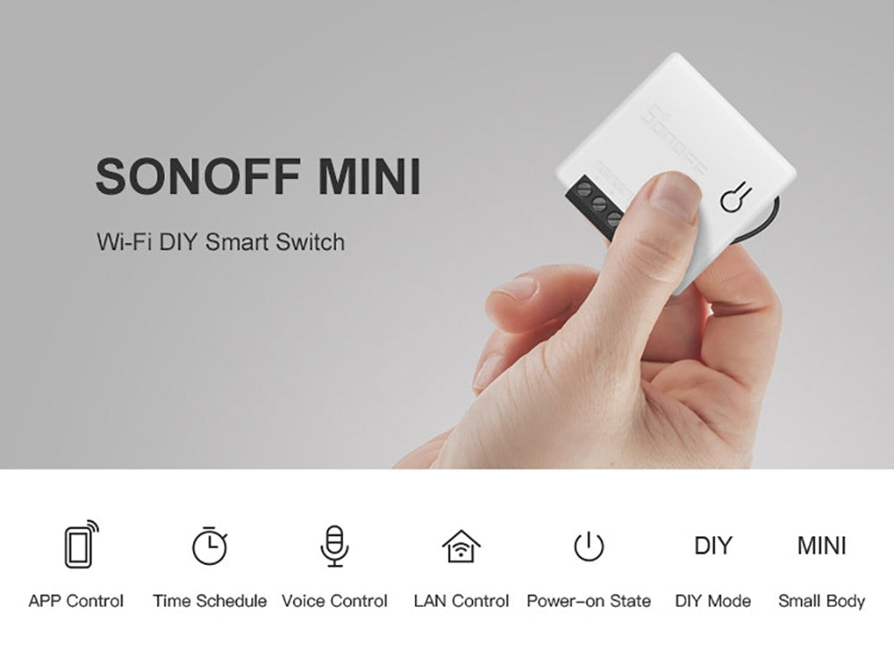 MINI WiFi DIY Smart Switch Remote Control Two Way External Switch Work With Alexa Google Home