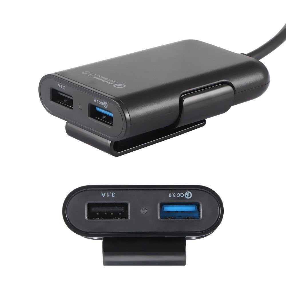 Car Charger 4 In 1 Fast Charger 4 USB Ports 36W 8A Front and Rear Car Fast Charging