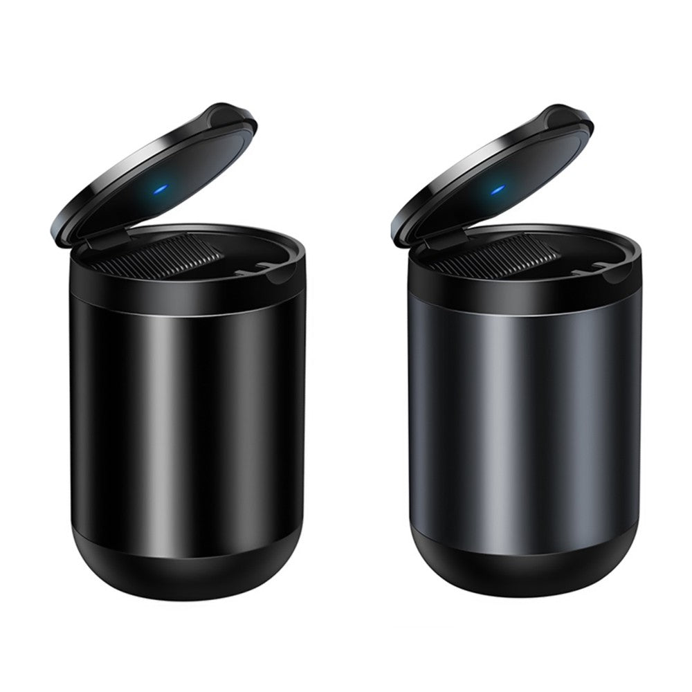Car Ashtray LED Light Portable Aluminum Cup Smokeless