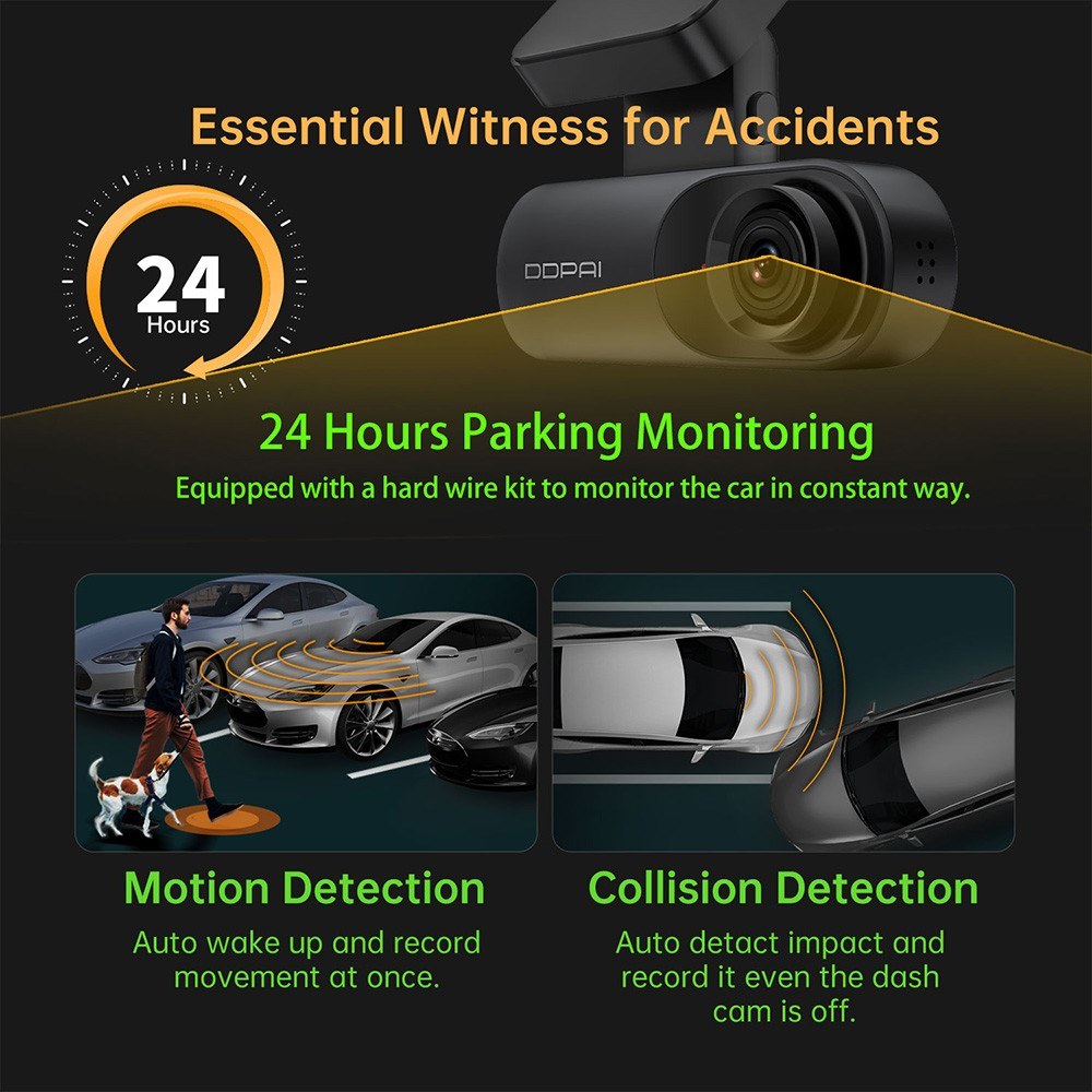 Vehicles Driving Recorder Built-in GPS Super Night Vision 1600P Motion Detection