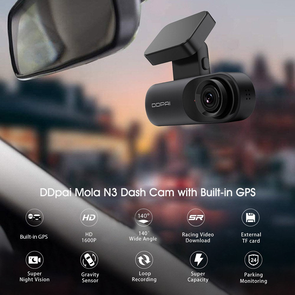 Vehicles Driving Recorder Built-in GPS Super Night Vision 1600P Motion Detection