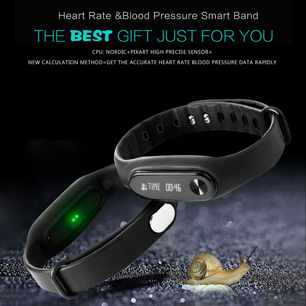 Smart BT Sport Watch Wristband 0.69" OLED Call Notification Pedometer Alarm etc