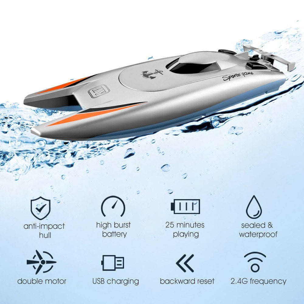 25KM/H High Speed Racing Boat 2 Channels Remote Control Boats for Pools