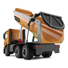 2.4Ghz 1/14 Scale RC Dump Truck Construction Vehicle Toy with LED Lights and Simulation Sound for Kids