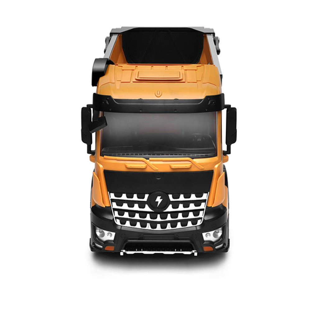 2.4Ghz 1/14 Scale RC Dump Truck Construction Vehicle Toy with LED Lights and Simulation Sound for Kids