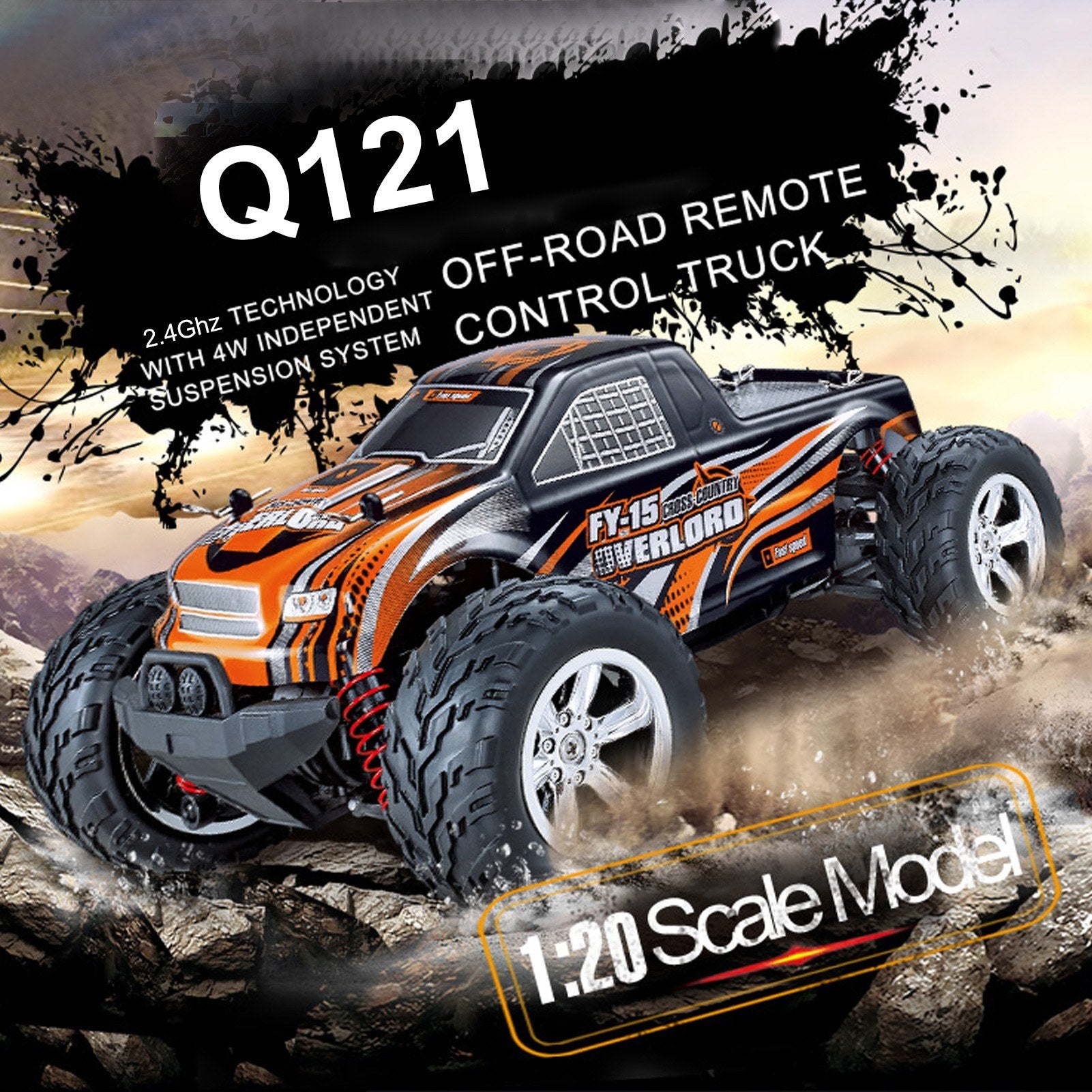 2.4Ghz 20KM/H 1:20 Off Road RC Trucks 4WD Vehicle Racing Climbing Car