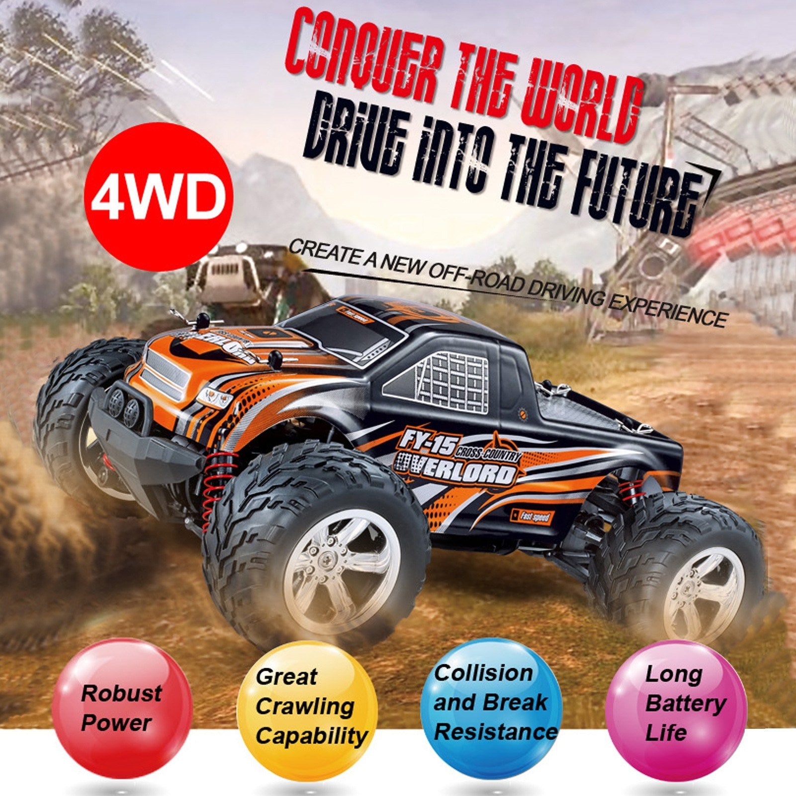 2.4Ghz 20KM/H 1:20 Off Road RC Trucks 4WD Vehicle Racing Climbing Car