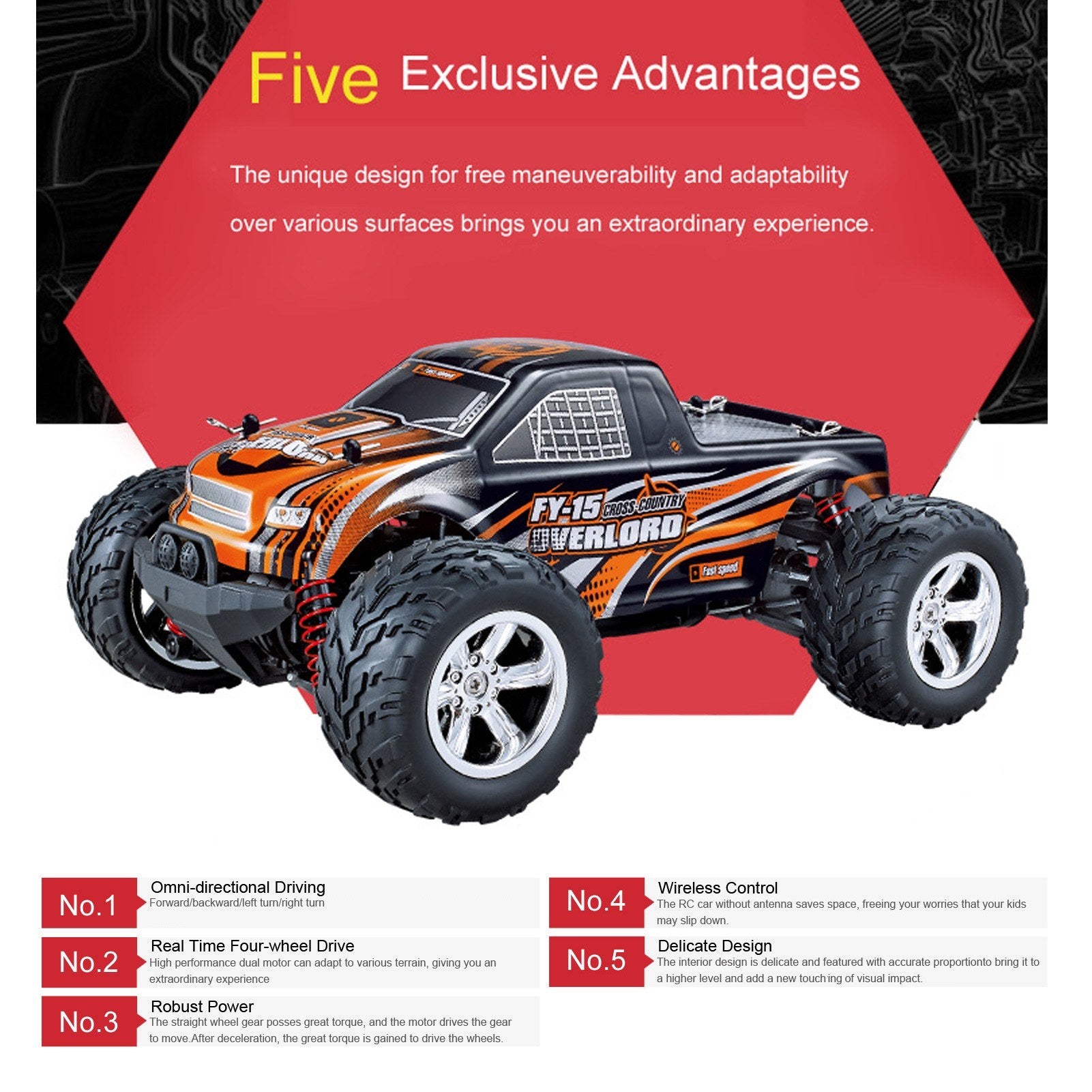 2.4Ghz 20KM/H 1:20 Off Road RC Trucks 4WD Vehicle Racing Climbing Car