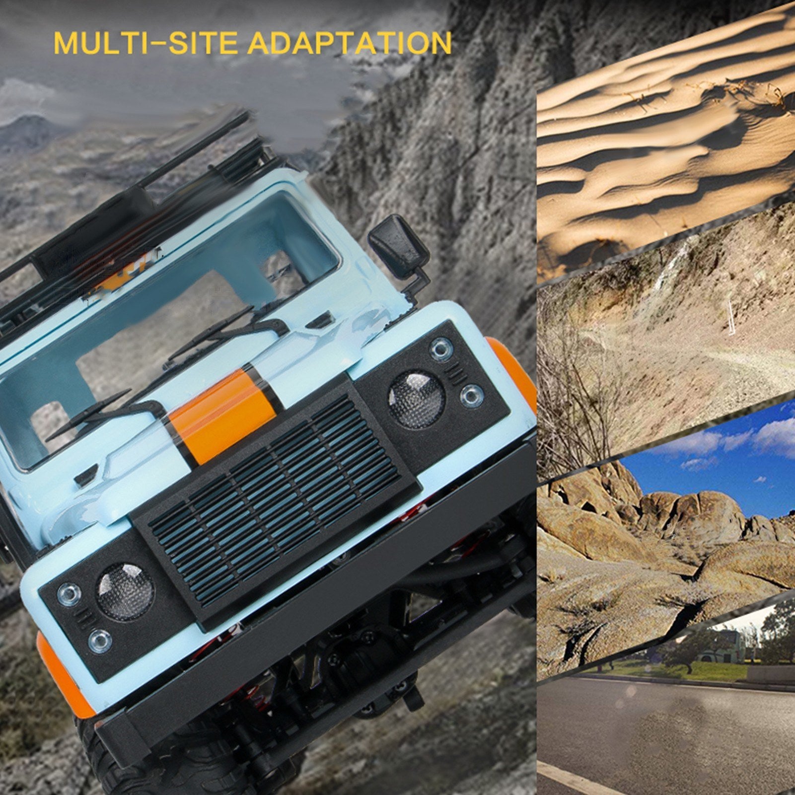 4WD 2.4Ghz Off Road Car RC Rock Crawler Cross-country Truck Toy with Headlight for Adults and Kids