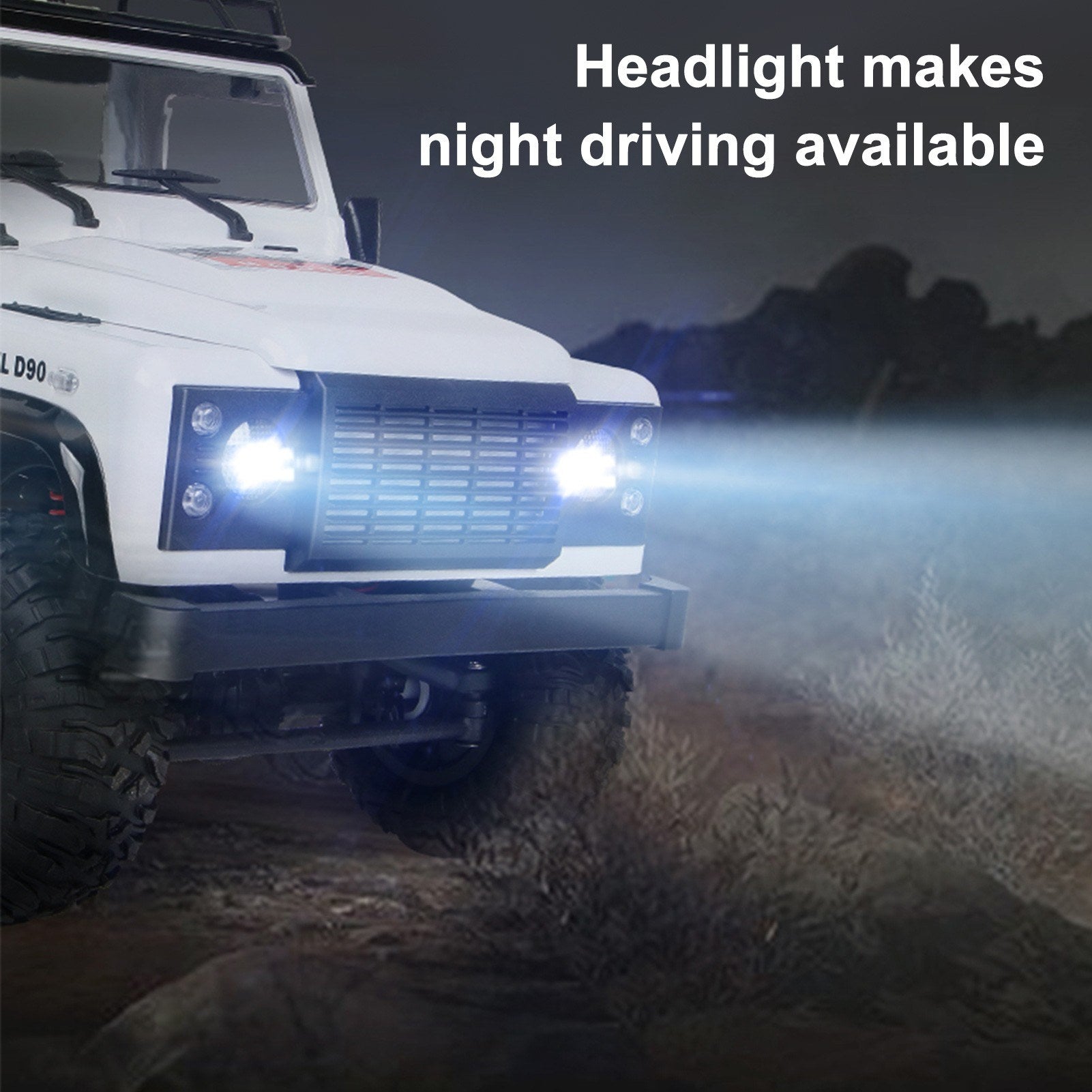 4WD 2.4Ghz Off Road Car RC Rock Crawler Cross-country Truck Toy with Headlight for Adults and Kids