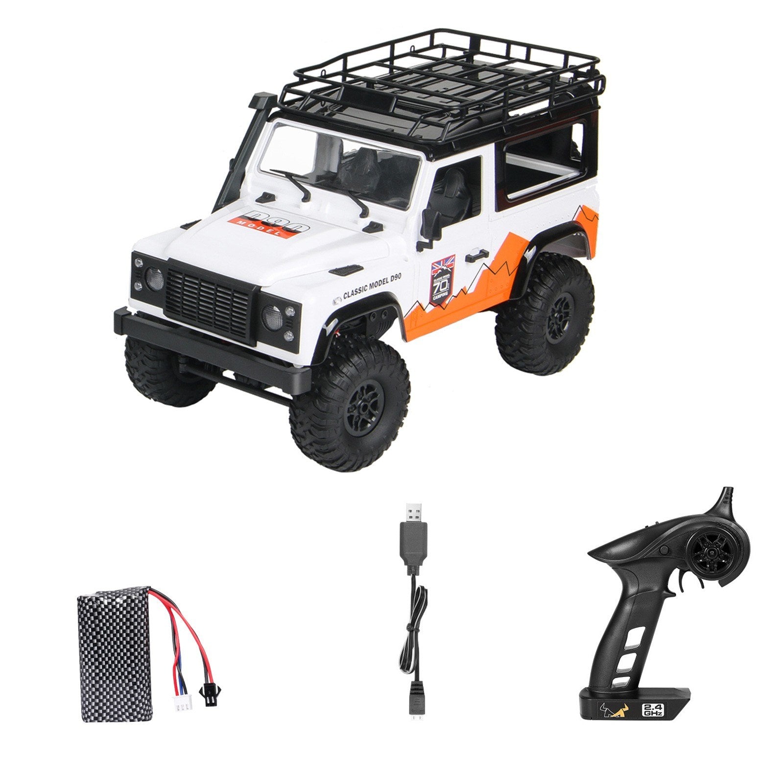 4WD 2.4Ghz Off Road Car RC Rock Crawler Cross-country Truck Toy with Headlight for Adults and Kids