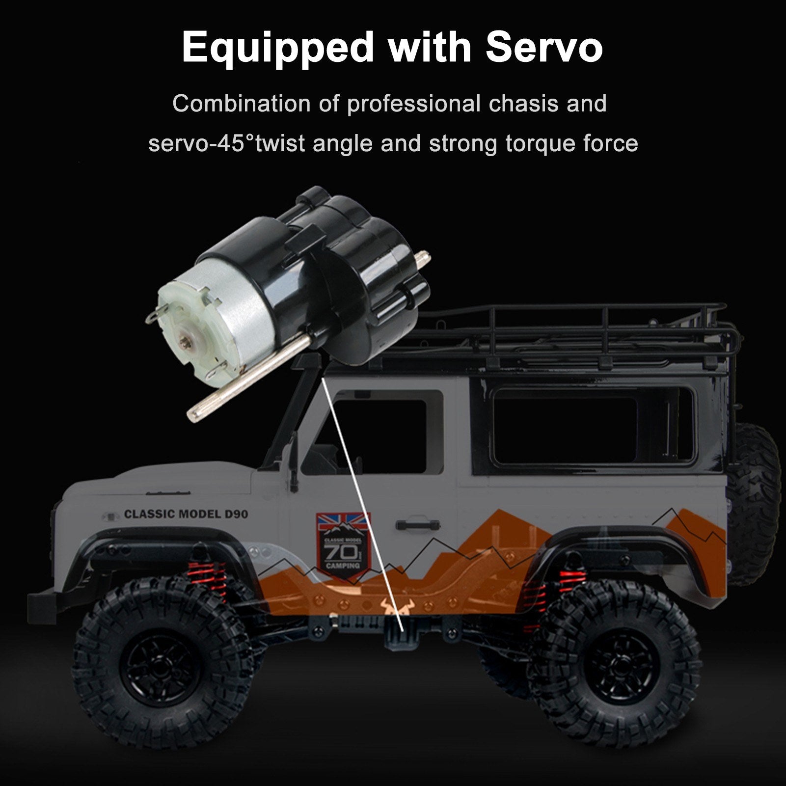4WD 2.4Ghz Off Road Car RC Rock Crawler Cross-country Truck Toy with Headlight for Adults and Kids