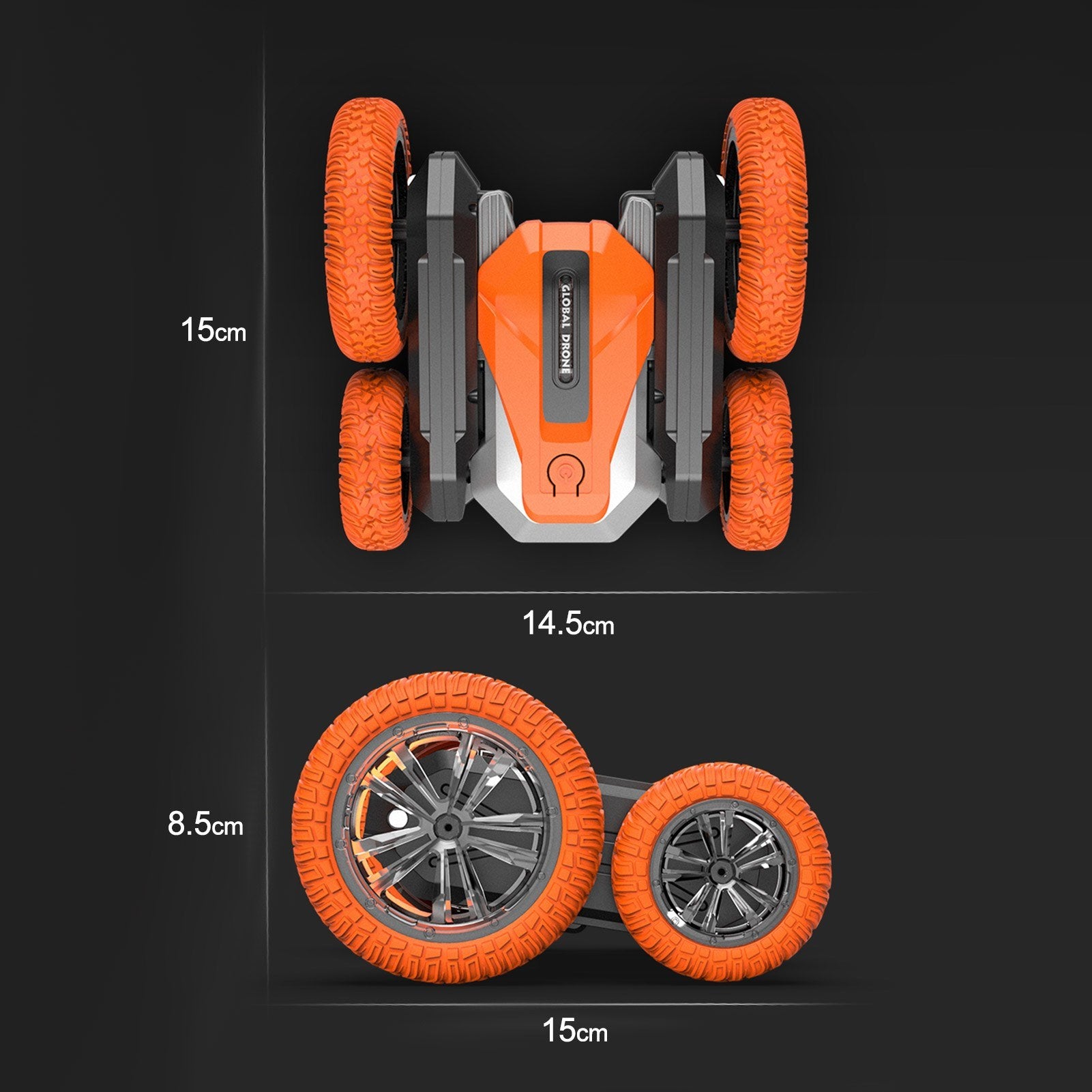 2.4G RC Stunt Car 360° Rotation Double-sided Driving with LED Light and Music Crawler