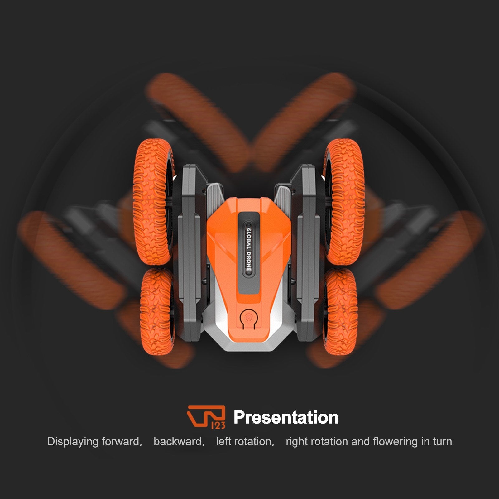 2.4G RC Stunt Car 360° Rotation Double-sided Driving with LED Light and Music Crawler