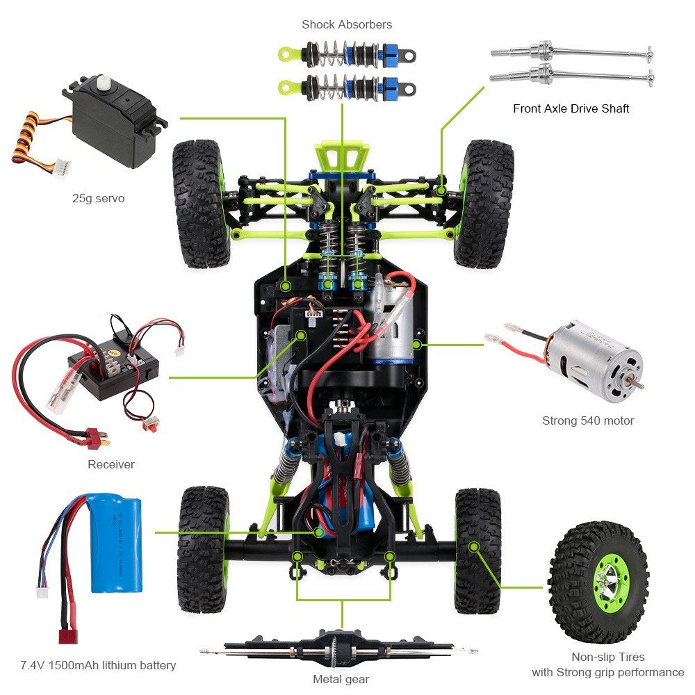 1/12 2.4G 4WD 50km/h High Speed RC Car Off Road Rock Crawler Cross-country RC Truck