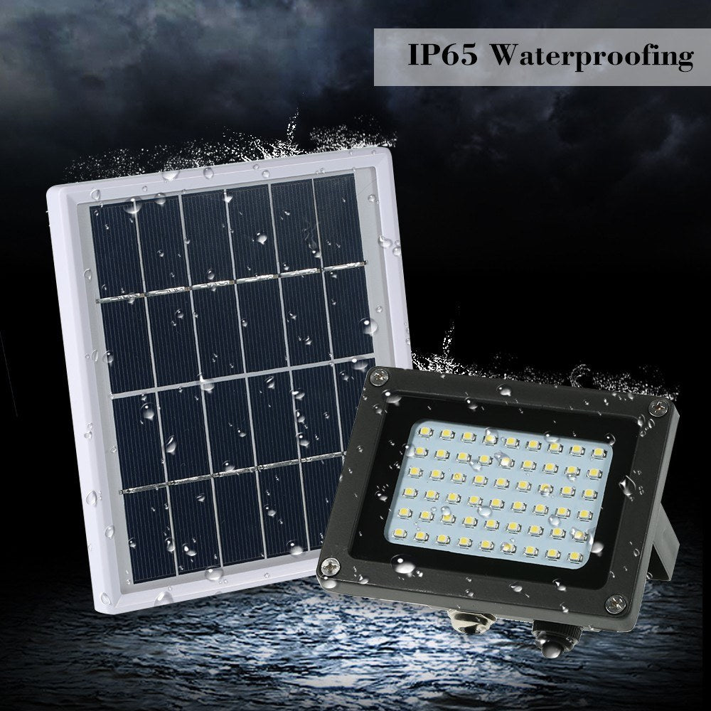 Solar Powered Floodlight 54 LED IP65 Waterproof Lights Outdoor Security with Bracket