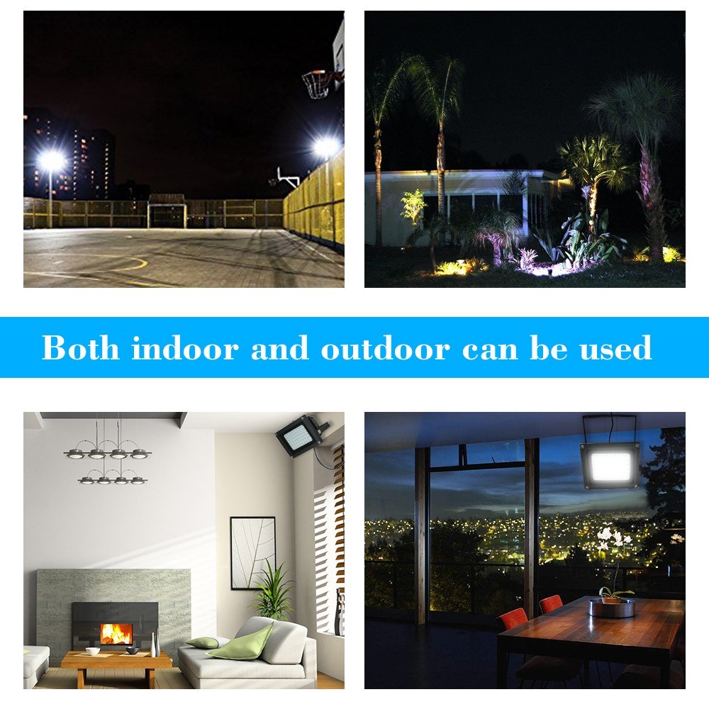 Solar Powered Floodlight 54 LED IP65 Waterproof Lights Outdoor Security with Bracket