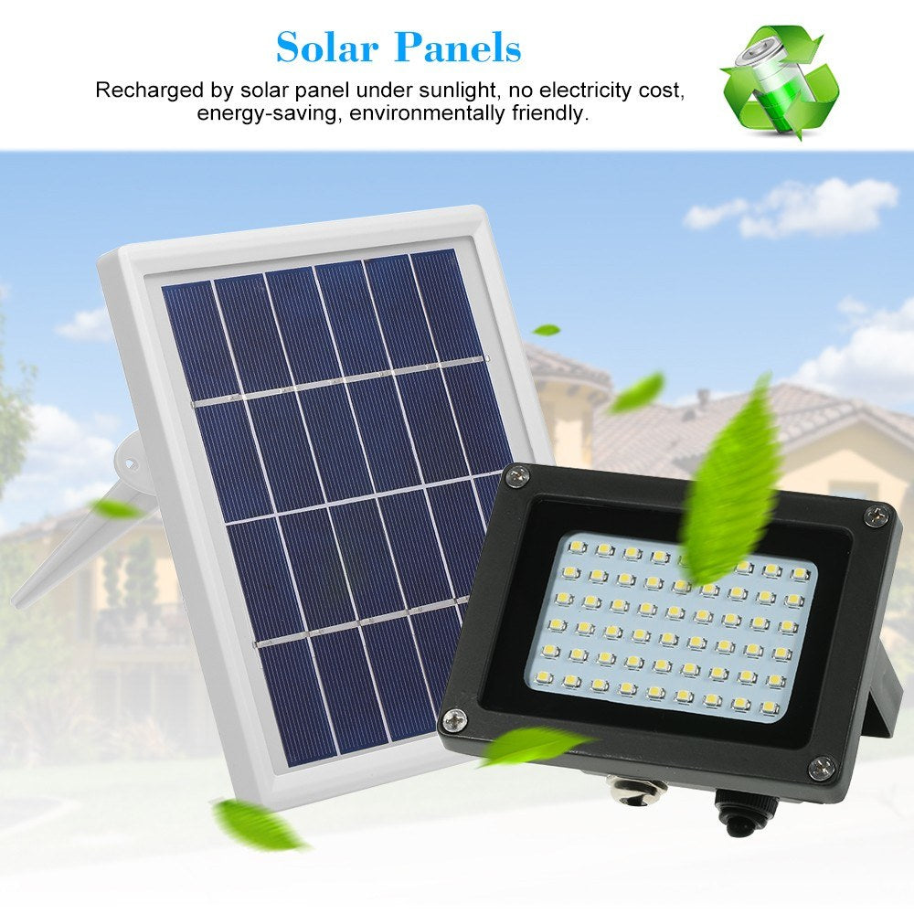 Solar Powered Floodlight 54 LED IP65 Waterproof Lights Outdoor Security with Bracket