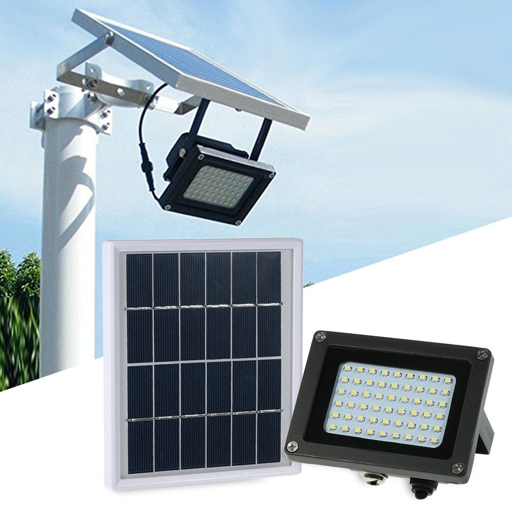Solar Powered Floodlight 54 LED IP65 Waterproof Lights Outdoor Security with Bracket