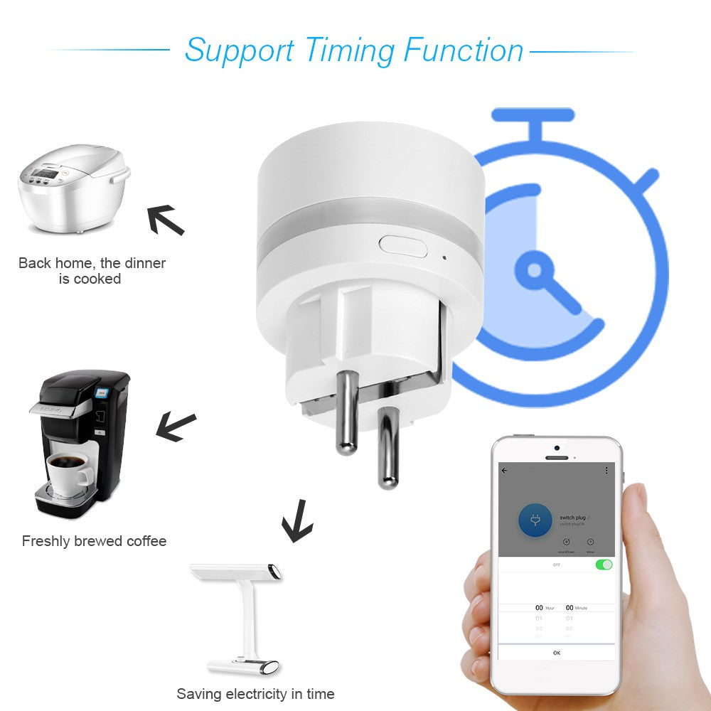 Smart WIFI Plug with LED Night Lighting Support Phone APP Remote Connection / Timing Function Real Time