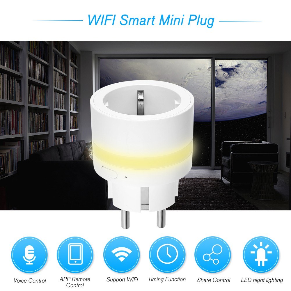 Smart WIFI Plug with LED Night Lighting Support Phone APP Remote Connection / Timing Function Real Time