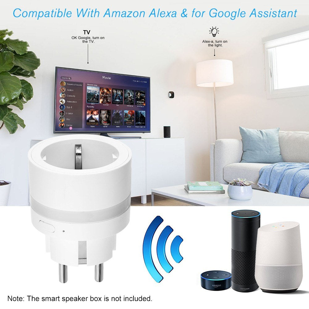 Smart WIFI Plug with LED Night Lighting Support Phone APP Remote Connection / Timing Function Real Time