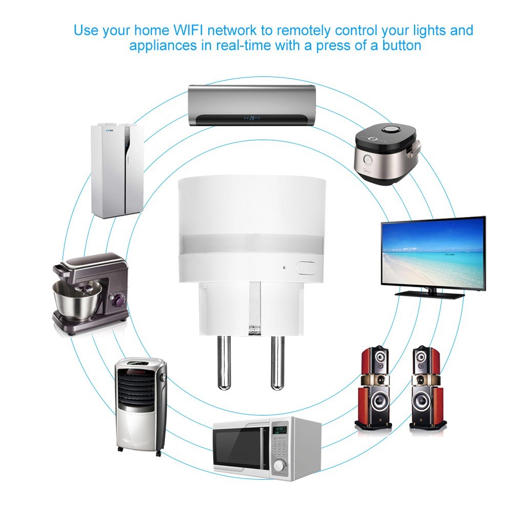 Smart WIFI Plug with LED Night Lighting Support Phone APP Remote Connection / Timing Function Real Time