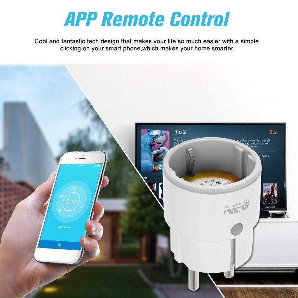 Smart Power Plug Home Socket Voice Control Compatible Remote by Phone from Anywhere