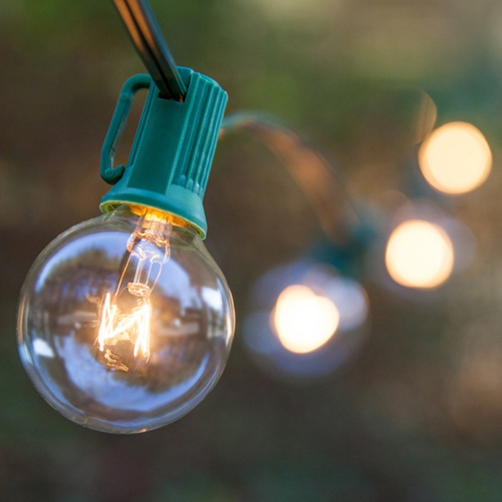 Glass Bulb Garden Yard Fence Warm Goble Lamp Holiday Lights String Indoor Outdoor Decoration