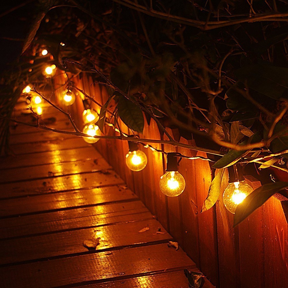 Glass Bulb Garden Yard Fence Warm Goble Lamp Holiday Lights String Indoor Outdoor Decoration