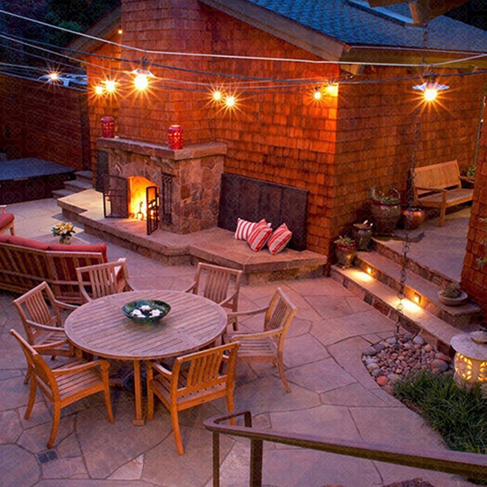Glass Bulb Garden Yard Fence Warm Goble Lamp Holiday Lights String Indoor Outdoor Decoration