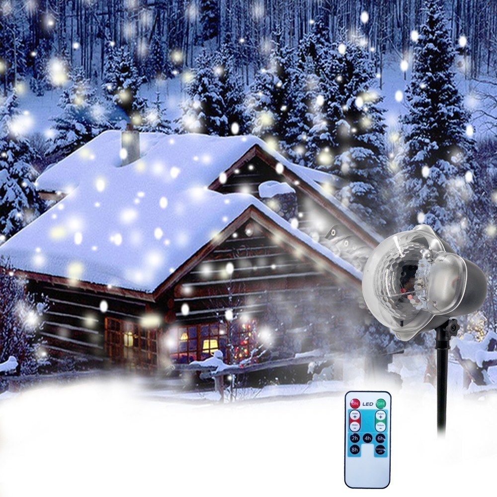 LED Mini Night Light Snow Projector Lawn Greensward