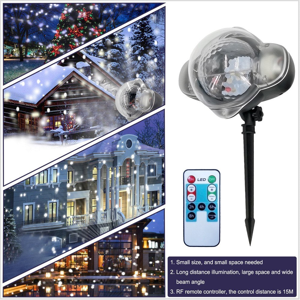 LED Mini Night Light Snow Projector Lawn Greensward