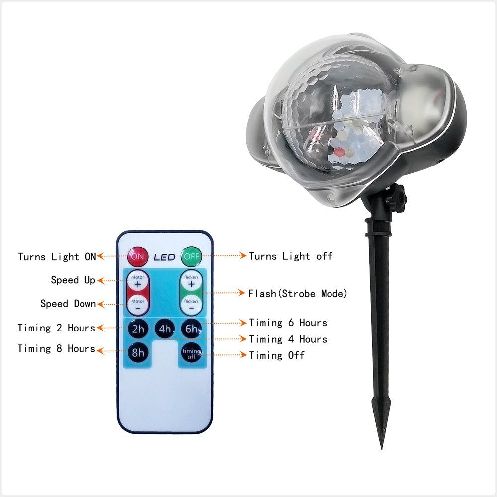 LED Mini Night Light Snow Projector Lawn Greensward