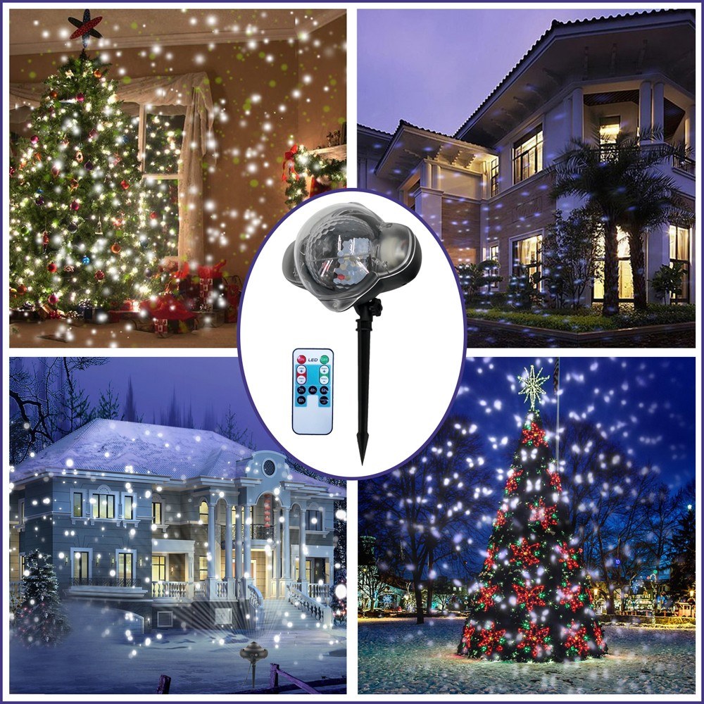 LED Mini Night Light Snow Projector Lawn Greensward