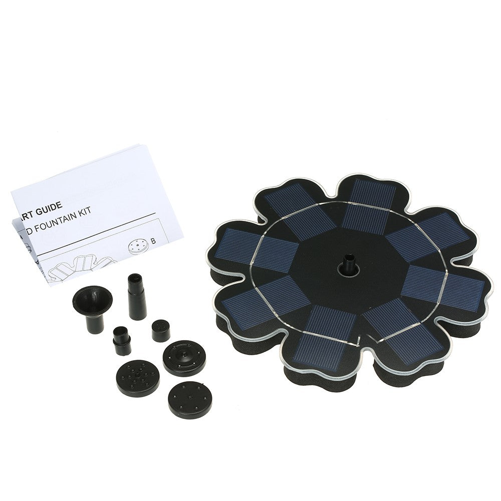 Solar Power Fountain Flower-shape Panel Energy-saving Water Pump 195mm/7.68"