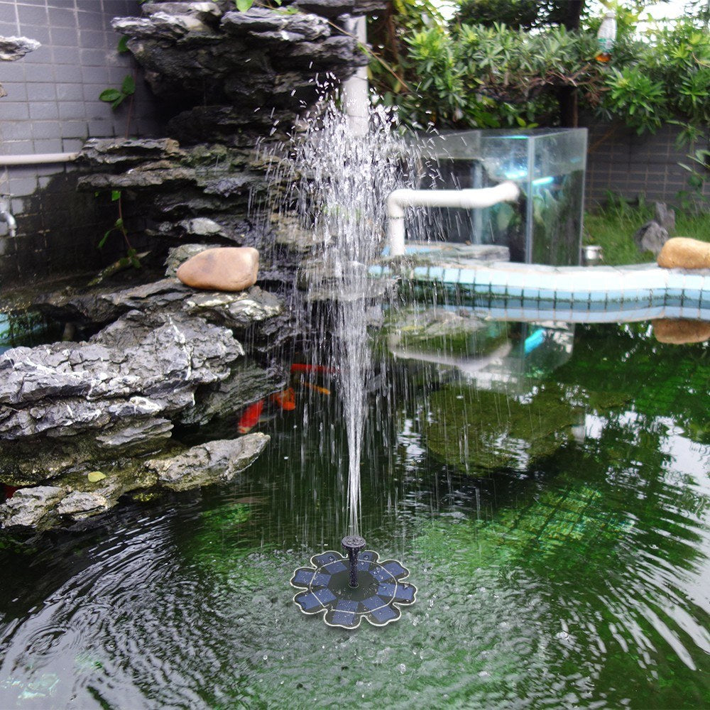 Solar Power Fountain Flower-shape Panel Energy-saving Water Pump 195mm/7.68"